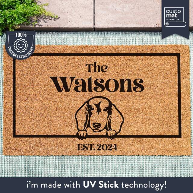 Dachshund Dog Door Mat - Wiener Doormat- Custom Pet Breed Sausage Rug Personalized Animal Doormat Cute Family Lover Gift - image 1