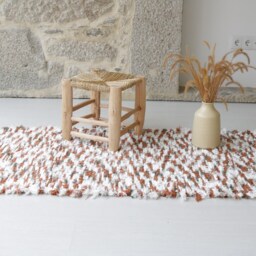 Medium Brown, Gray & White Rug, Bathroom Kitchen Bedroom Nursery Portuguese Bohemian Rug Decor - thumbnail 2
