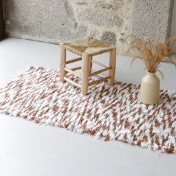 Medium Brown, Gray & White Rug, Bathroom Kitchen Bedroom Nursery Portuguese Bohemian Rug Decor - thumbnail 3