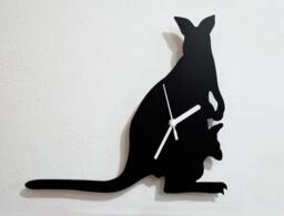 Kangaroo With Baby Silhouette - Wall Clock - thumbnail 1