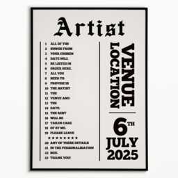 Personalized Setlist Print Metal Rock Punk Gig Poster - thumbnail 2
