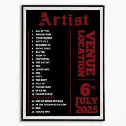 Personalized Setlist Print Metal Rock Punk Gig Poster - thumbnail 3