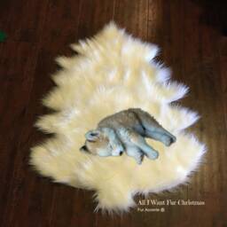 Faux Fur Christmas Tree Skirt - Shag Accent Rug, Log Cabin Decor
