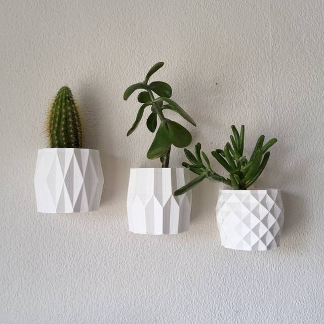 Set Of 3 Wall Planters, Mounted Plant Pot For Indoor Vertical Garden - image 1