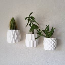 Set Of 3 Wall Planters, Mounted Plant Pot For Indoor Vertical Garden - thumbnail 1