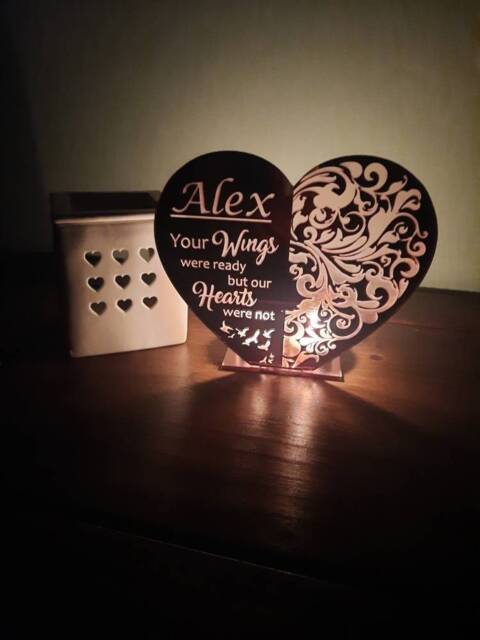 Personalized Memorial Heart Tea Light - Sentimental Poem, Home Decoration - image 1