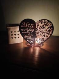 Personalized Memorial Heart Tea Light - Sentimental Poem, Home Decoration