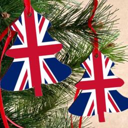 Christmas Decorations Tree Ornament United Kingdom Union Jack Decoration. Tree Shaped Decoration Hanging Ornament - thumbnail 3