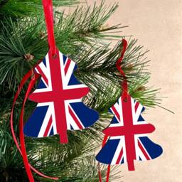 Christmas Decorations Tree Ornament United Kingdom Union Jack Decoration. Tree Shaped Decoration Hanging Ornament - thumbnail 2
