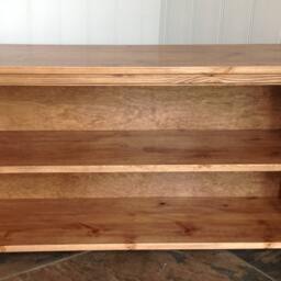 Hall Shoe Bench & Rack With Storage Shelves in Antique Pine - thumbnail 2