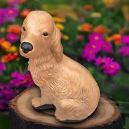 Unique Cocker Spaniel Statue Concrete Dog Figurine Stone Animal Sculpture Garden Ornament Handmade Dog Lover Gift - thumbnail 3