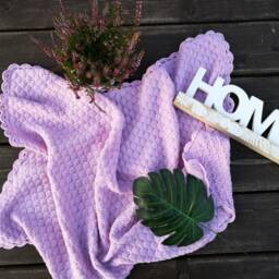 Merino Wool Knit Baby Blanket, Knitted Wrap, Girl Swaddle Organic - thumbnail 2