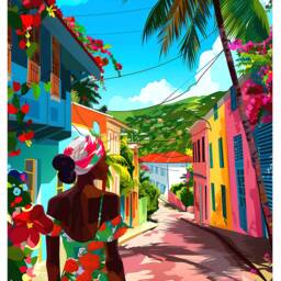 Bridgetown Barbados Travel Poster Print Of Caribbean Artwork Wall Art Gift From - thumbnail 3