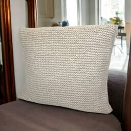 Handknit Shetland Wool Pillow Cover Chunky Nordic Cushion - thumbnail 3