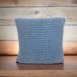 Handknit Shetland Wool Pillow Cover Chunky Nordic Cushion - thumbnail 2