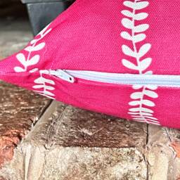 1523. Isabella Trail Cerise Pink Reverse 100% Cotton Cushion Cover, Various Sizes - thumbnail 2