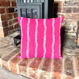 1523. Isabella Trail Cerise Pink Reverse 100% Cotton Cushion Cover, Various Sizes - thumbnail 1