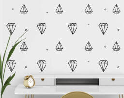 Diamond Shape Wall Pattern Decaltriangle Wall Decal Set, Vinyl Decals, Decor, Geometric Stickers - thumbnail 1