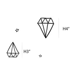 Diamond Shape Wall Pattern Decaltriangle Wall Decal Set, Vinyl Decals, Decor, Geometric Stickers - thumbnail 2