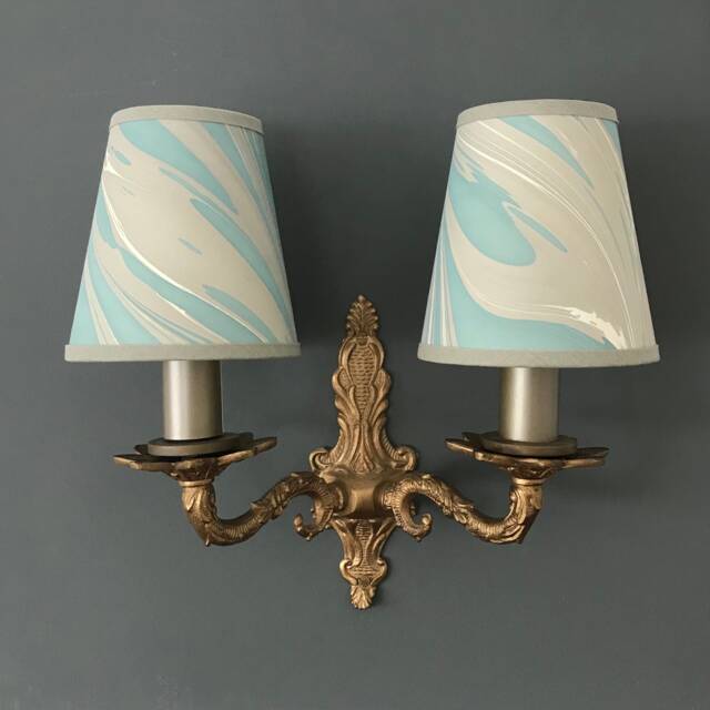Hand Marbled Scoria - Candle Clip Lampshade Wall/Chandelier - image 1