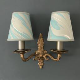 Hand Marbled Scoria - Candle Clip Lampshade Wall/Chandelier - thumbnail 1
