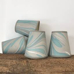 Hand Marbled Scoria - Candle Clip Lampshade Wall/Chandelier - thumbnail 3