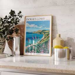 Dorset Coast Travel Poster England Seaside Art Print - thumbnail 2