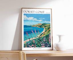 Dorset Coast Travel Poster England Seaside Art Print - thumbnail 1