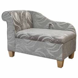 Handmade Storage Chaise Longue Tribal Flower Fudge Fabric Ottoman - thumbnail 2