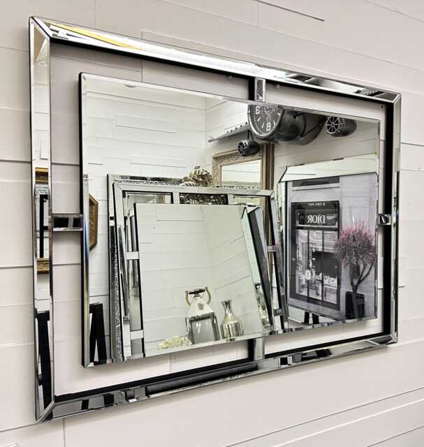 Mirror Glass Contemporary Modern Simple Aztec Wall 80cm X 60cm - Premium Quality - image 1