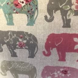 "1 X Clarke & Elephants Pink Grey Blue Cushion Cover 16"" 18" - thumbnail 2