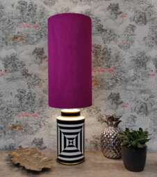 Extra Tall Drum Lampshade in Plum Purple Velvet, 50cm Height