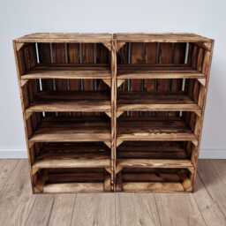 Large Wooden Crates For Storage With Shelves, 75x40x30 Shoe Racks, Bookcases - thumbnail 2