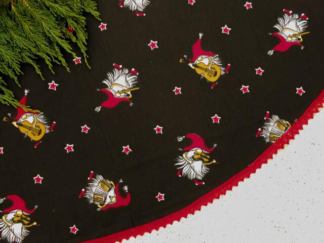 Christmas Tree Skirt God Jul Decor Holiday Scandinavian Gift Ornament Gnome Nisse Swedish Nordic - image 1