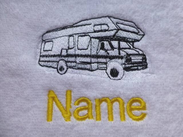 Personalized Motorhome Towel Embroidered Rv Design, 600Gsm Cotton - image 1