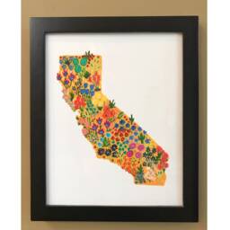 California Wildflower Art Print Colorful State Blooms - 8x10 - thumbnail 2