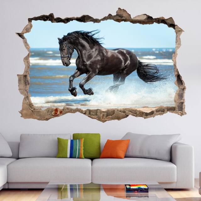 Black Horse Wall Decal Sticker Mural Poster Print Art Home Office Decor Hk16 - image 1