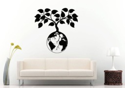 Earth Planet Tree Nature Leaves Wall Sticker Decal Vinyl Mural Decor Art L2308