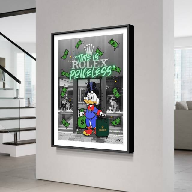 Scrooge Mcduck X Watch Art - Poster Print Street - Motivational Interior Wall Alec Monopoly - image 1