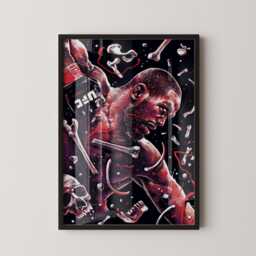 Jon Jones Ufc Poster - Dark Mma Skull Art Print Bones Fighter Gym Decor - thumbnail 1