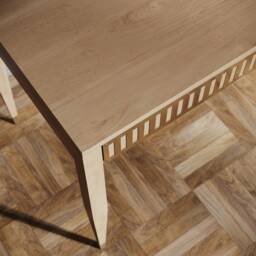 Mid-Century Modern Oak Desk With Brass Details, Handmade - thumbnail 3