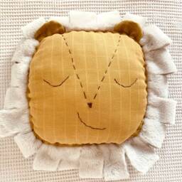 Handmade Lion Pillow Soft Cotton Cushion, Safari Nursery Decor - thumbnail 2