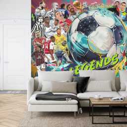 Football Soccer, Legends Wallpaper Mural, Boys Room Decor, Peel & Stick Decal - thumbnail 3