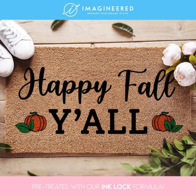 Happy Fall Y'all Pumpkin Doormat - Autumnal Housewarming Welcome Home Door Mat New Porch Rug Seasonal Gift For Lovers - image 1