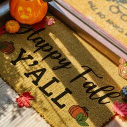 Happy Fall Y'all Pumpkin Doormat - Autumnal Housewarming Welcome Home Door Mat New Porch Rug Seasonal Gift For Lovers - thumbnail 2