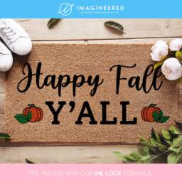 Happy Fall Y'all Pumpkin Doormat - Autumnal Housewarming Welcome Home Door Mat New Porch Rug Seasonal Gift For Lovers - thumbnail 1