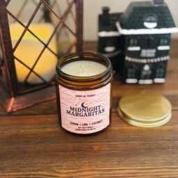 Midnight Margaritas Candle Hand-Poured Soy Wax, Amber Jar - thumbnail 2