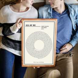 Vinyl Record Art Print, Favourite Song Personalised Lyrics Art, Gift, Gift For Him/Her - thumbnail 2