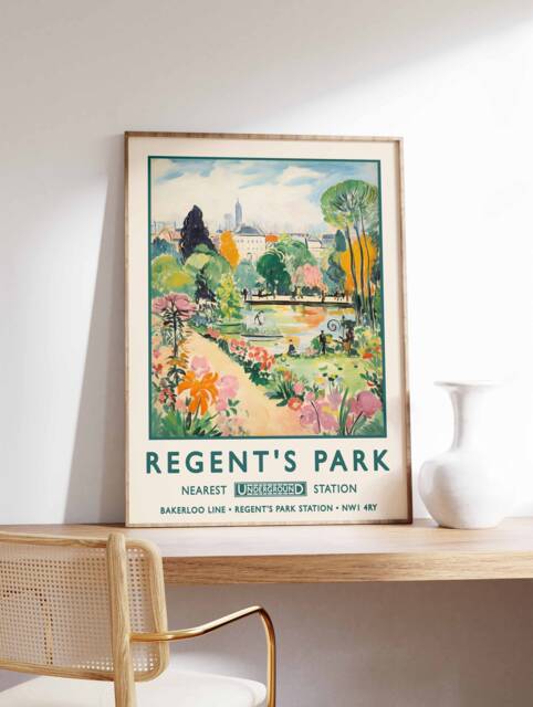 Regent's Park London Print, William Morris Poster, Botanical Gardens Vintage Wall Art, Floral A1/A2/A3/A4 - image 1