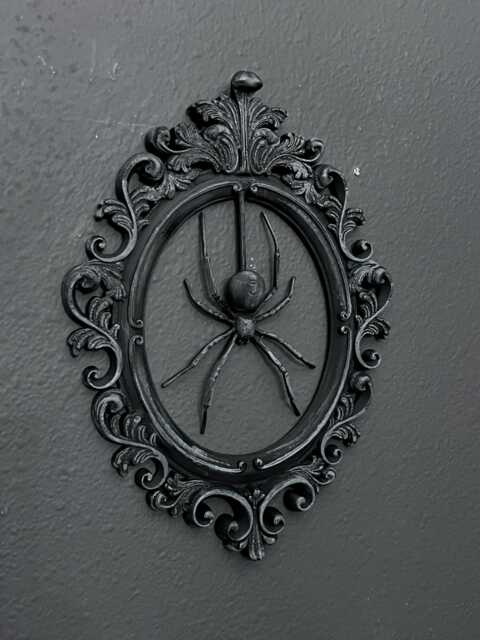 Gothic Framed Hanging Spider Wall Decor - image 1